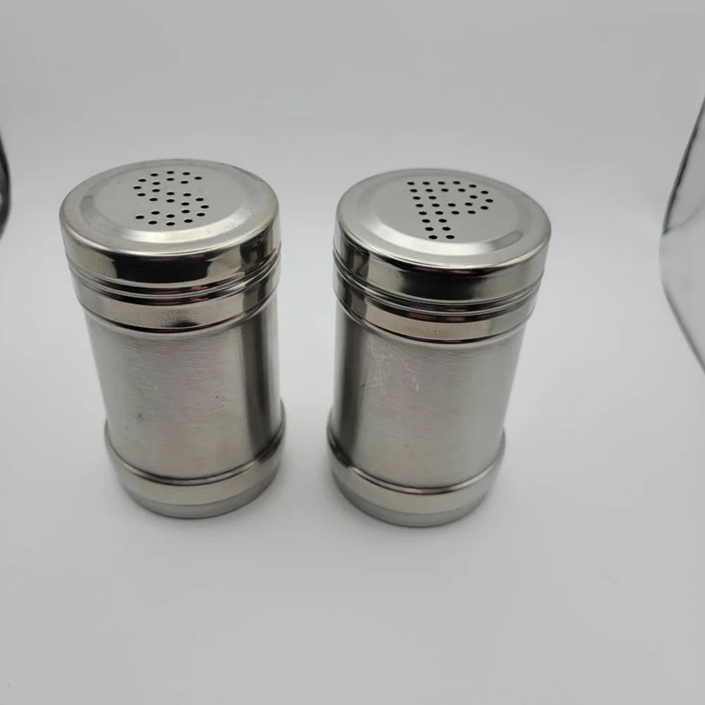Modern Silver Salt and Pepper Shakers